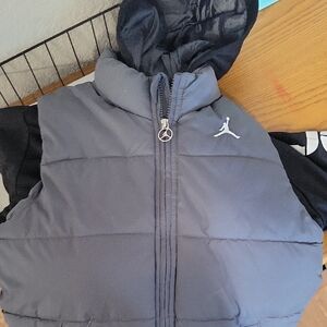Jordan Kids Puffer Jacket - Gray and Black